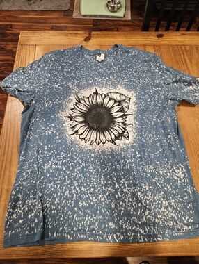 Bella Canvas Blue Speckle Graphic Tee with Black Print